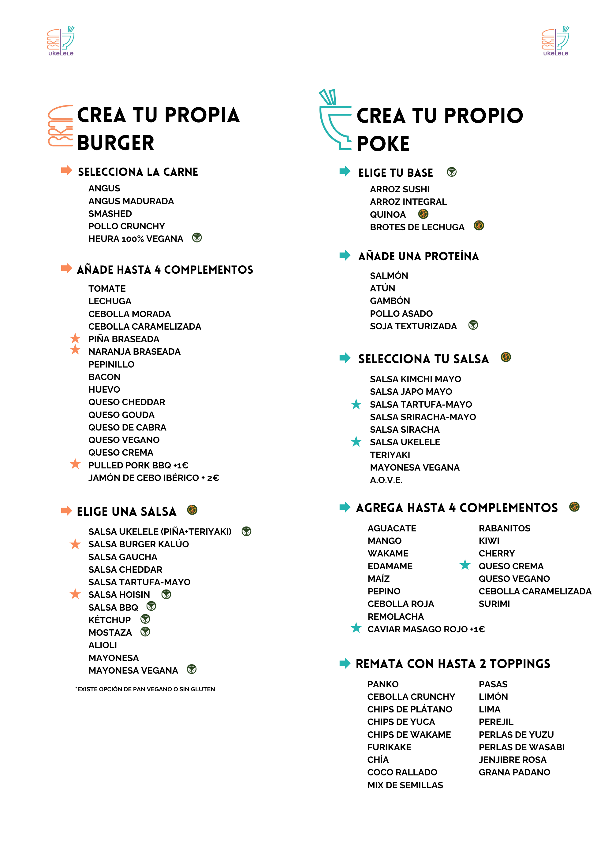 En Ukelele Gastro Lounge puedes personalizar todos los ingredientes para crear tu propia hamburguesa o poke, serán únicos