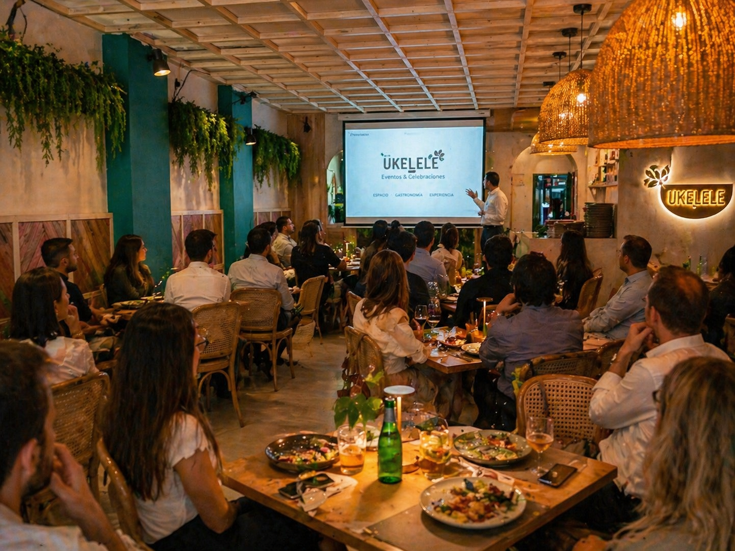 Evento de empresa en restaurante privado en Valencia con comida para grupos y ambiente profesional